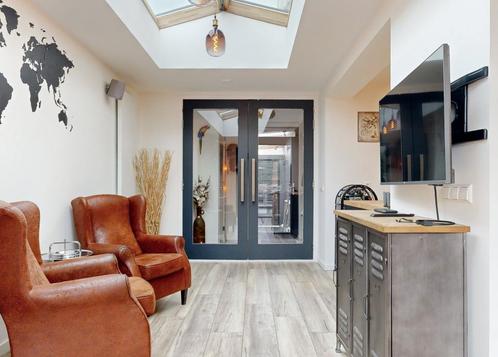 Luxe houten dubbele deur 93 cm met dubbel glas, Doe-het-zelf en Verbouw, Deuren en Horren, Zo goed als nieuw, Binnendeur, 215 cm of meer