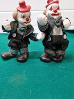 -	Clowntjes porselein vintage 2 stuks, Verzamelen, Poppen, Ophalen of Verzenden