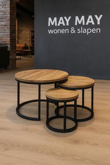 Salontafel 3-delig mango/Metaal Direct/Leverbaar E-7259 beschikbaar voor biedingen