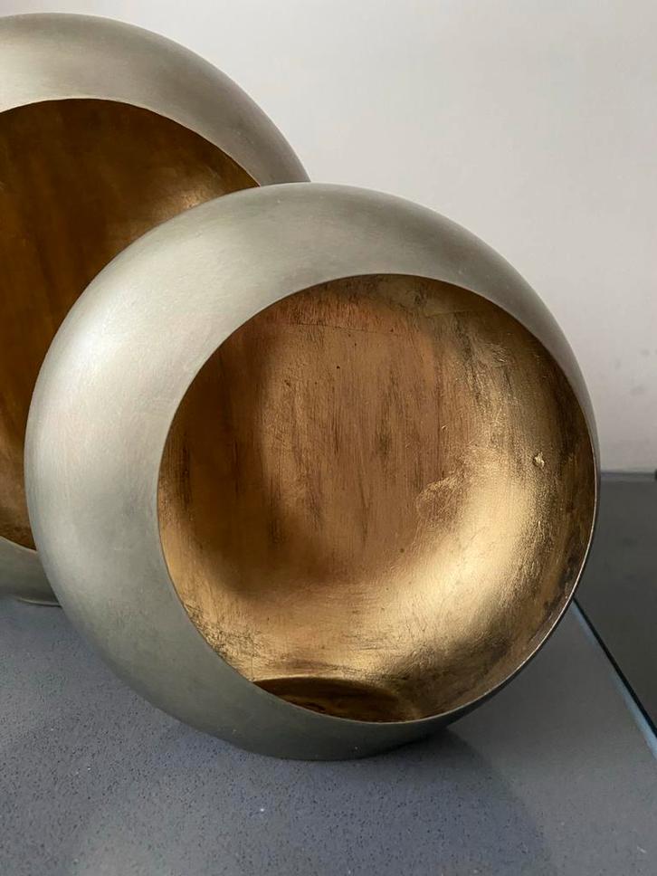 Decocandle Windlicht Ei Vorm Zink/Brons & Goud, Huis en Inrichting, Woonaccessoires | Kandelaars en Kaarsen, Nieuw, Ophalen