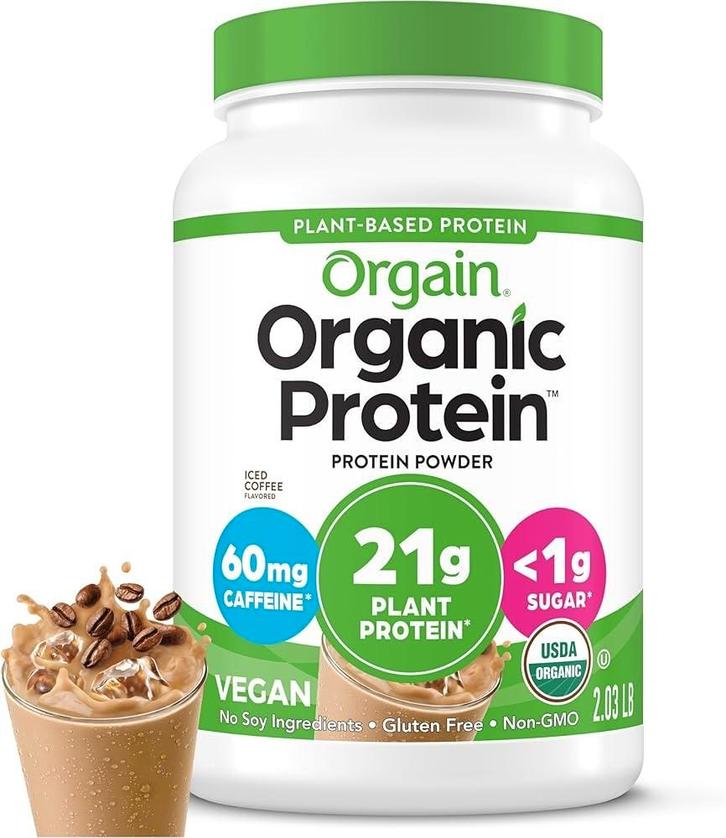 2 potten van 1 kg. Organic Protein - iced coffee, Sport en Fitness, Gezondheidsproducten en Wellness, Nieuw, Poeder of Drank, Ophalen of Verzenden
