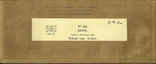 Topografische kaart - Eefde No 414 - Uitgave 1911, Boeken, Atlassen en Landkaarten, Gelezen, Landkaart, Nederland, 1800 tot 2000