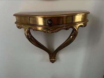 Barok tafeltje voor aan de wand / muur met lade beschikbaar voor biedingen