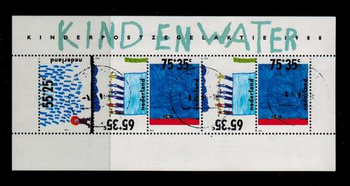 1418 Blok kinderzegels 1988 Gestempeld, Postzegels en Munten, Postzegels | Nederland, Gestempeld, Na 1940, Verzenden