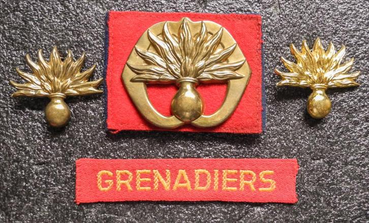 Grenadiers Setje 2, Verzamelen, Militaria | Algemeen, Landmacht, Embleem of Badge, Nederland, Verzenden