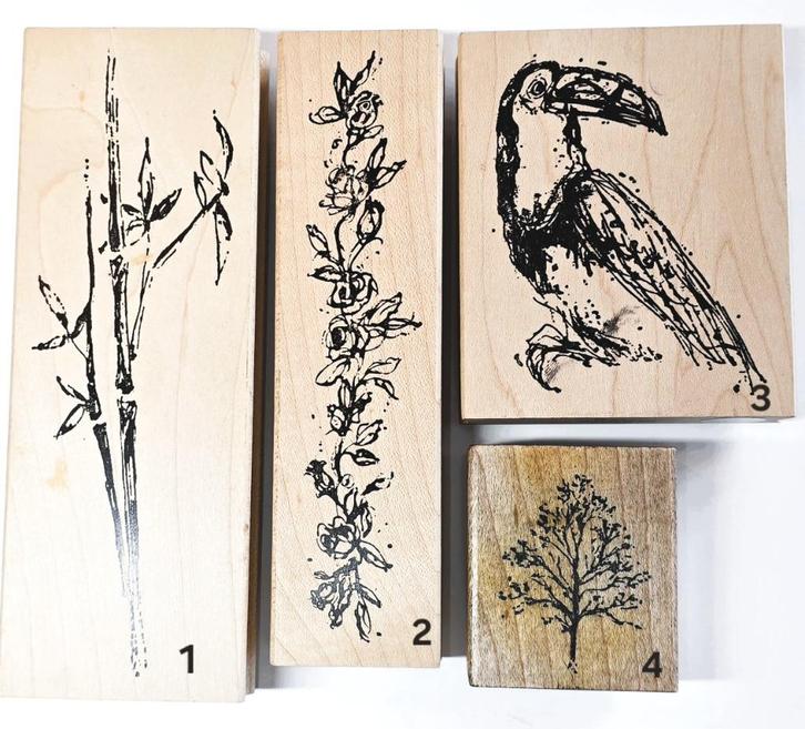 Stempels Bloemen Toucan Boom van Art Impressions / Posthumus, Hobby en Vrije tijd, Kaarten | Zelf maken, Zo goed als nieuw, Overige typen