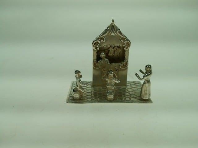 Zilveren miniatuur poppenkast Rotterdam ca. 1977, Verzenden, Zilver