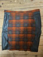 Geruite rok met leer - Maat XL, Kleding | Dames, Rokken, Sophia Perla, Ophalen of Verzenden, Zo goed als nieuw, Maat 46/48 (XL) of groter