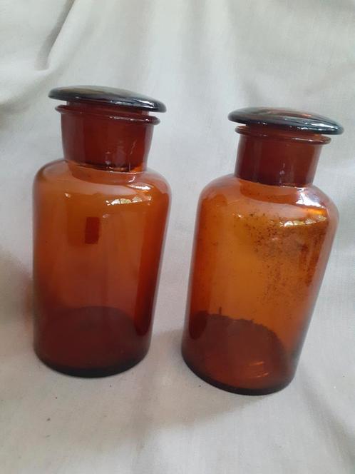 2x oud Apothekerspot van 1 Liter, Antiek en Kunst, Curiosa en Brocante, Ophalen of Verzenden