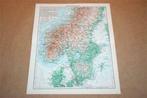Originele oude kaart Scandinavië - circa 1930 !!, Boeken, Atlassen en Landkaarten, Gelezen, Ophalen of Verzenden
