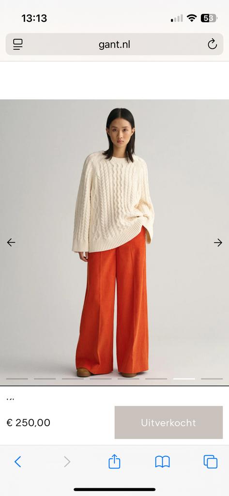 Nieuwe pantalon corduroy rib oranje pumpkin 36 Gant, Kleding | Dames, Nieuw, Oranje, Ophalen of Verzenden, Maat 36 (S)