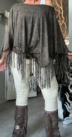 Off shoulder poncho met franje , mouwen , one size, Bruin, Maat 42/44 (L), Nieuw, Ophalen of Verzenden