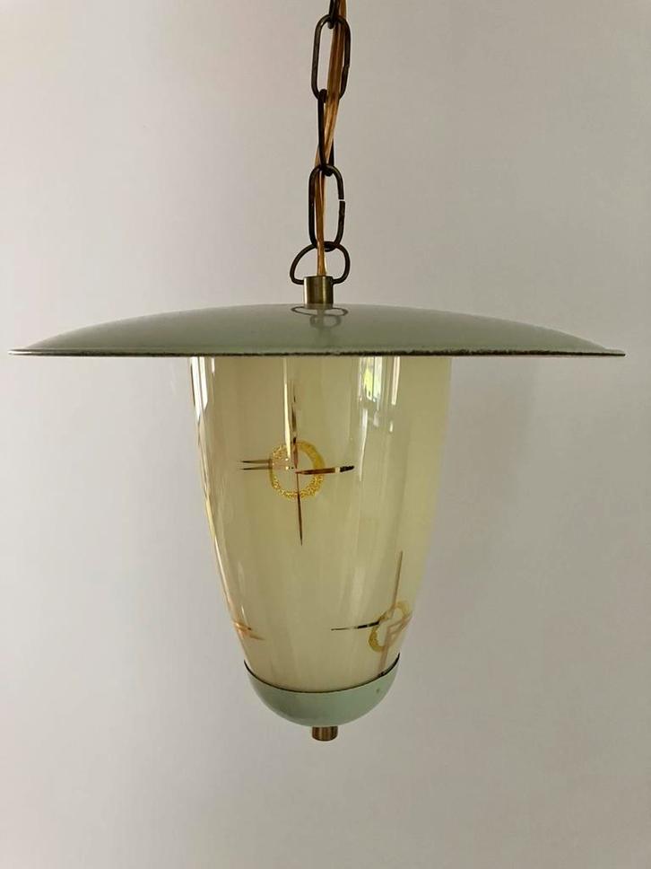 Jaren 50 lantaarn lampje Frans vintage retro rockabilly, Huis en Inrichting, Lampen | Hanglampen, Gebruikt, Minder dan 50 cm, Ophalen of Verzenden
