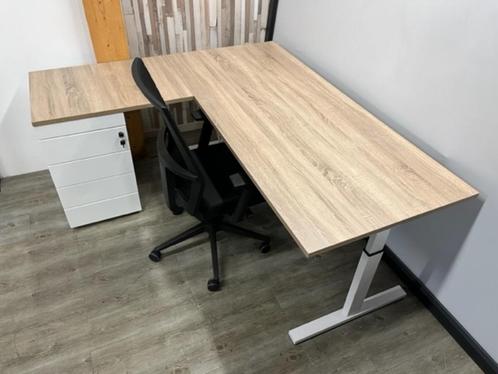 T- line Hoekbureau + standcontainer (wit), Huis en Inrichting, Bureaus, Ophalen of Verzenden