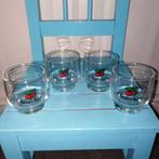 Vintage sapglaasjes Cherry Kiss 4 stuks, Huis en Inrichting, Ophalen, Glas of Glazen, Gebruikt, Glas