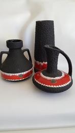 Schlossberg Combina keramiek vazen set zwart lava rood wit, Antiek en Kunst, Antiek | Vazen, Ophalen