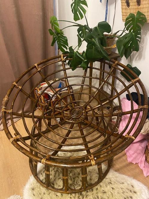 Rotan stoel, Huis en Inrichting, Stoelen, Gebruikt, Eén, Riet of Rotan, Bruin, Ophalen