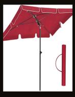 Rode Rechthoekige Parasol 200x125cm met Opbergtas, Verstelbaar, Nieuw, Ophalen of Verzenden, 1 tot 2 meter