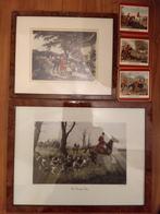 Afbeeldingen van jachttaferelen, Antiek en Kunst, Kunst | Etsen en Gravures, Ophalen of Verzenden