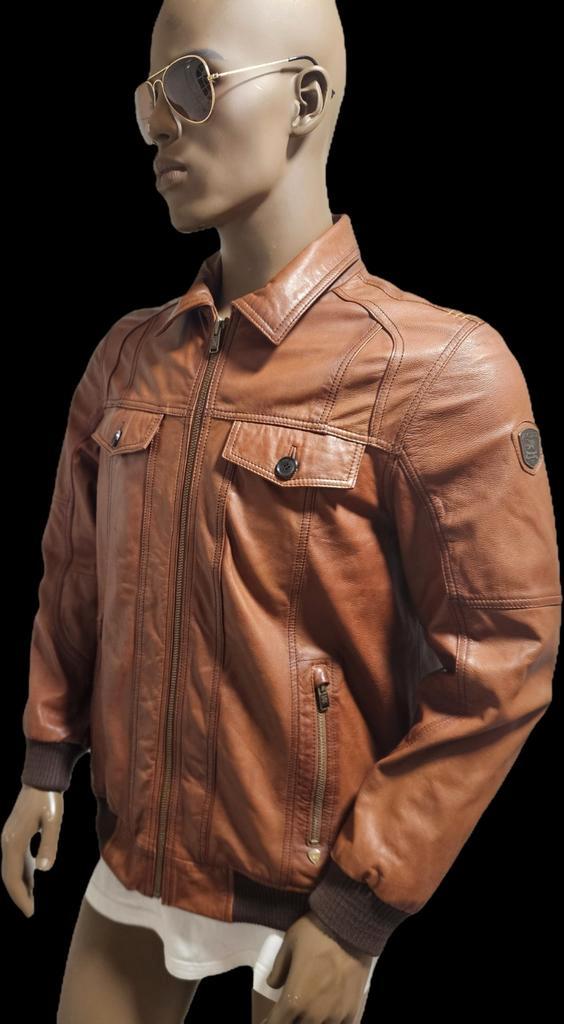 Vanguard / PME geiten leren tussen jas ? jack (L)  zgan, Kleding | Heren, Jassen | Winter, Zo goed als nieuw, Maat 52/54 (L), Bruin