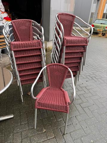 Stapelbare aluminium terrasstoelen wicker terras stoelen 