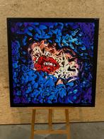 Martouche Hot Lips 100x100 canvas met baklijst, Antiek en Kunst, Kunst | Schilderijen | Abstract, Ophalen
