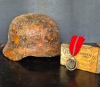 ORIGINEEL DUITS WO2 LOT: M35 BOVO HELM, WINTER MEDAILLE ETC, Verzamelen, Militaria | Tweede Wereldoorlog, Ophalen of Verzenden