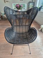 Zwarte HK Living stoel, Huis en Inrichting, Stoelen, Ophalen, Gebruikt, Zwart, Riet of Rotan