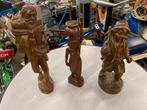 Houten Beelden Set van Drie, Ophalen of Verzenden