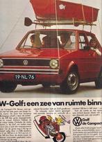 Retro reclame 1978 Volkswagen Golf auto zee van ruimte, Overige typen, Ophalen of Verzenden