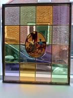 Kunst glas in lood raam mooi als decoratie, Ophalen of Verzenden, Gebruikt, Minder dan 80 cm, Minder dan 80 cm