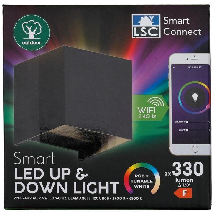 LSC Smart Connect buiten wandlamp - kubus, Tuin en Terras, Buitenverlichting, Nieuw, Wandlamp, Minder dan 50 watt, Netvoeding