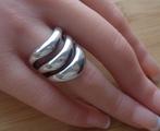 zilveren modernistische ring [1005], Sieraden, Tassen en Uiterlijk, Ringen, 18 tot 19, Ophalen of Verzenden, Zo goed als nieuw