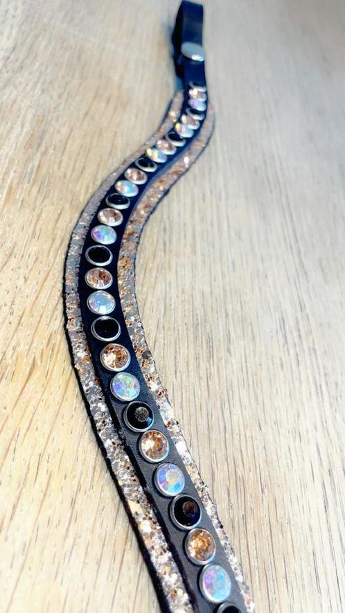 Frontriem glitter onderlegd alle maten en kleuren, Dieren en Toebehoren, Paarden en Pony's | Hoofdstellen en Tuigage, Nieuw, Ophalen of Verzenden