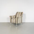 2x Leolux Mayuro Fauteuil Grijs/Wit/Beige Stof - Gestreept, Huis en Inrichting, Fauteuils, Niet ingevuld, Minder dan 75 cm, Niet ingevuld