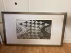 Tekening Esscher (kopie) vogelvlucht, ingelijst, Antiek en Kunst, Kunst | Litho's en Zeefdrukken, Ophalen