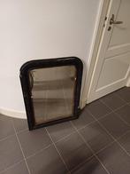 Antieke Spiegel met Zwarte Lijst, Ophalen of Verzenden, Rechthoekig, 50 tot 100 cm, Minder dan 100 cm