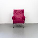 4x Montis Charly Fauteuil Roze Leer - Grijs/Dop, Gebruikt, Minder dan 75 cm, Ophalen of Verzenden, Metaal