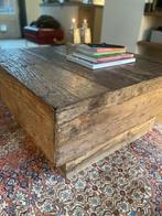 Robuuste houten salontafel 90 x 90 x 47 cm, Huis en Inrichting, Tafels | Salontafels, Ophalen, Gebruikt, Vierkant, 50 tot 100 cm