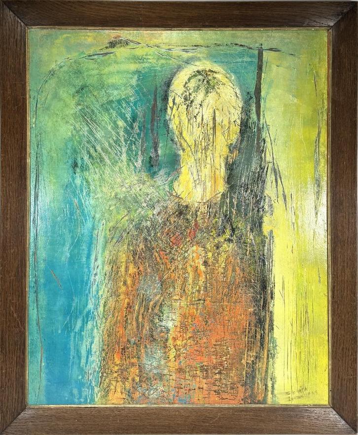 99. Olieverfschilderij, Sonja Leutholff, 1995, Antiek en Kunst, Kunst | Schilderijen | Abstract, Ophalen of Verzenden