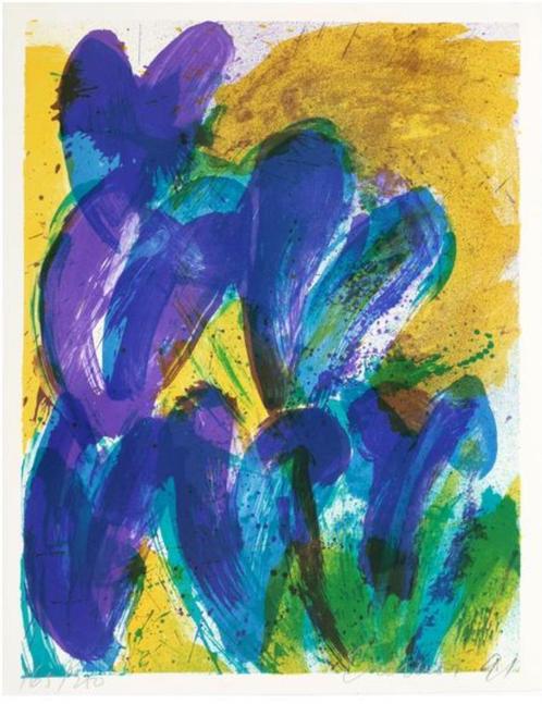 Jan Cremer(1940) Kleur Zeefdruk " Tulpen in Blauw " Ges Gen, Antiek en Kunst, Kunst | Litho's en Zeefdrukken, Ophalen of Verzenden