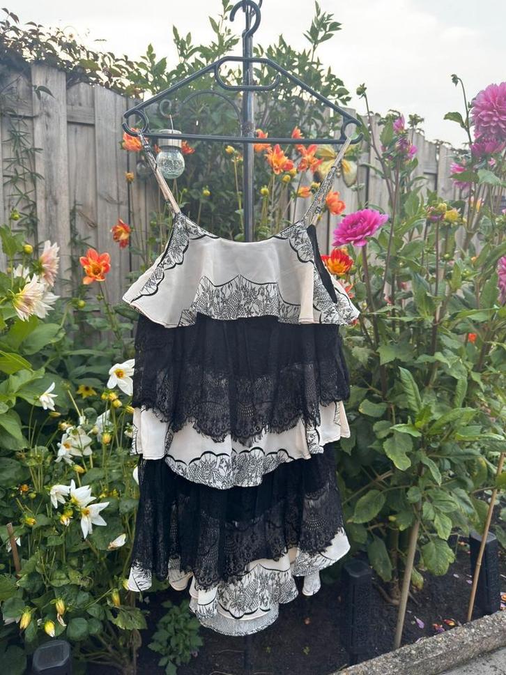 Festival jurkje Cotton Club mt S/M, Kleding | Dames, Jurken, Zo goed als nieuw, Maat 36 (S), Zwart, Boven de knie, Ophalen of Verzenden