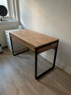 Bureau met houten blad en lade 120cm, Ophalen, Zo goed als nieuw, Bureau