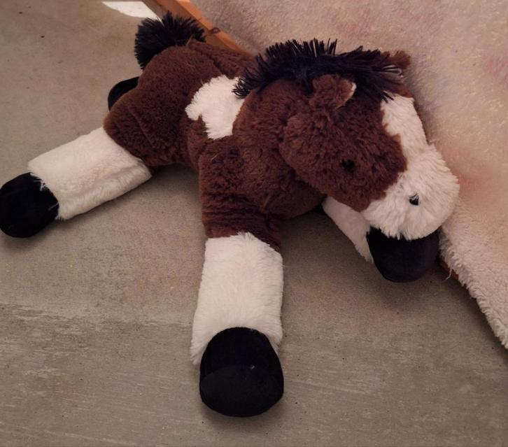 Knuffel paard - bruin gevlekt, Kinderen en Baby's, Speelgoed | Knuffels en Pluche, Zo goed als nieuw, Paard, Ophalen of Verzenden