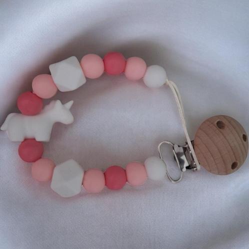 Speenkoord Unicorn wit roze, Kinderen en Baby's, Babyvoeding en Toebehoren, Nieuw, Overige typen, Ophalen of Verzenden