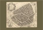 Grote landkaart plattegrond van Leiden uit de 16e eeuw, Ophalen of Verzenden, 1800 tot 2000, Wereld, Landkaart