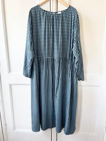 H&M lange jurk blauw/donkerblauw geblokt, maat XXL/44 beschikbaar voor biedingen