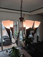 Stijlvolle hanglamp met 5 lichtpunten, Ophalen, Gebruikt, Glas, Modern