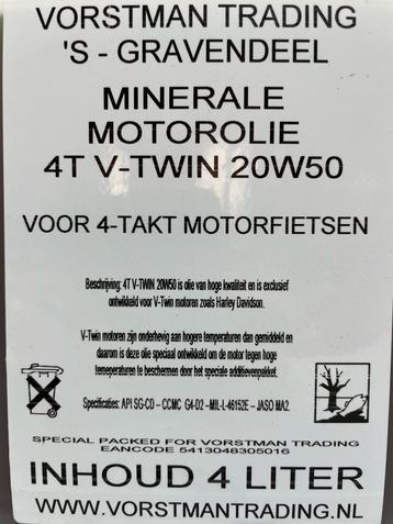 Minerale Motorolie 20W50 voor V-Twin 4-takt motoren, Wolf.
