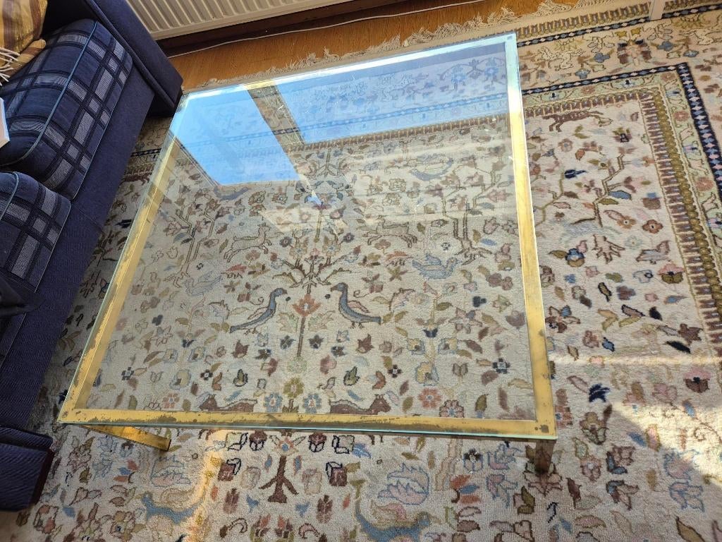 Glazen salontafel, Gebruikt, 50 tot 100 cm, Vierkant, Glas